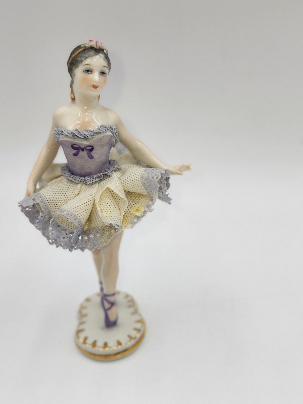 VINTAGE IRISH DRESDEN "MIMI" PORCELAIN LACE BALLERINA FIGURINE